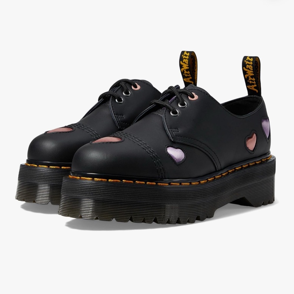 Dr. Martens Women's 1461 Quad Heart Leather Platform Shoe